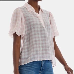 Laundry By Shelli Segal Pink Plaid Blouse